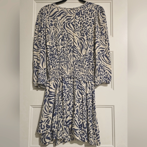 Rails Blue and White Mixed Animal Print Dress sz medium - Picture 3 of 7
